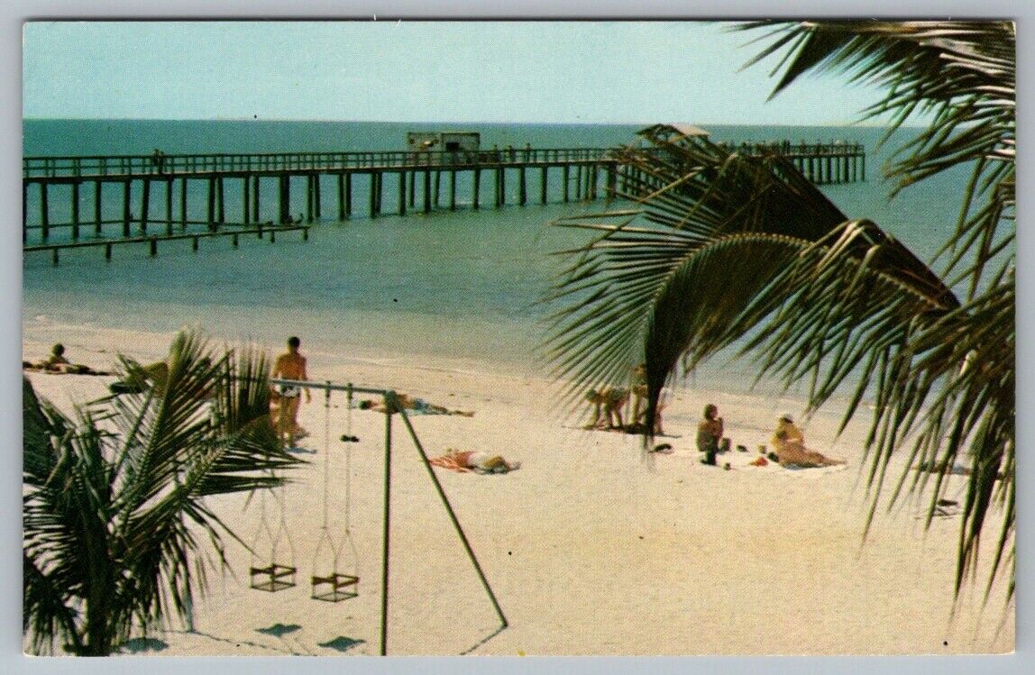 Postcard Florida Fort Myers Beach Fishing Pier Swing Set