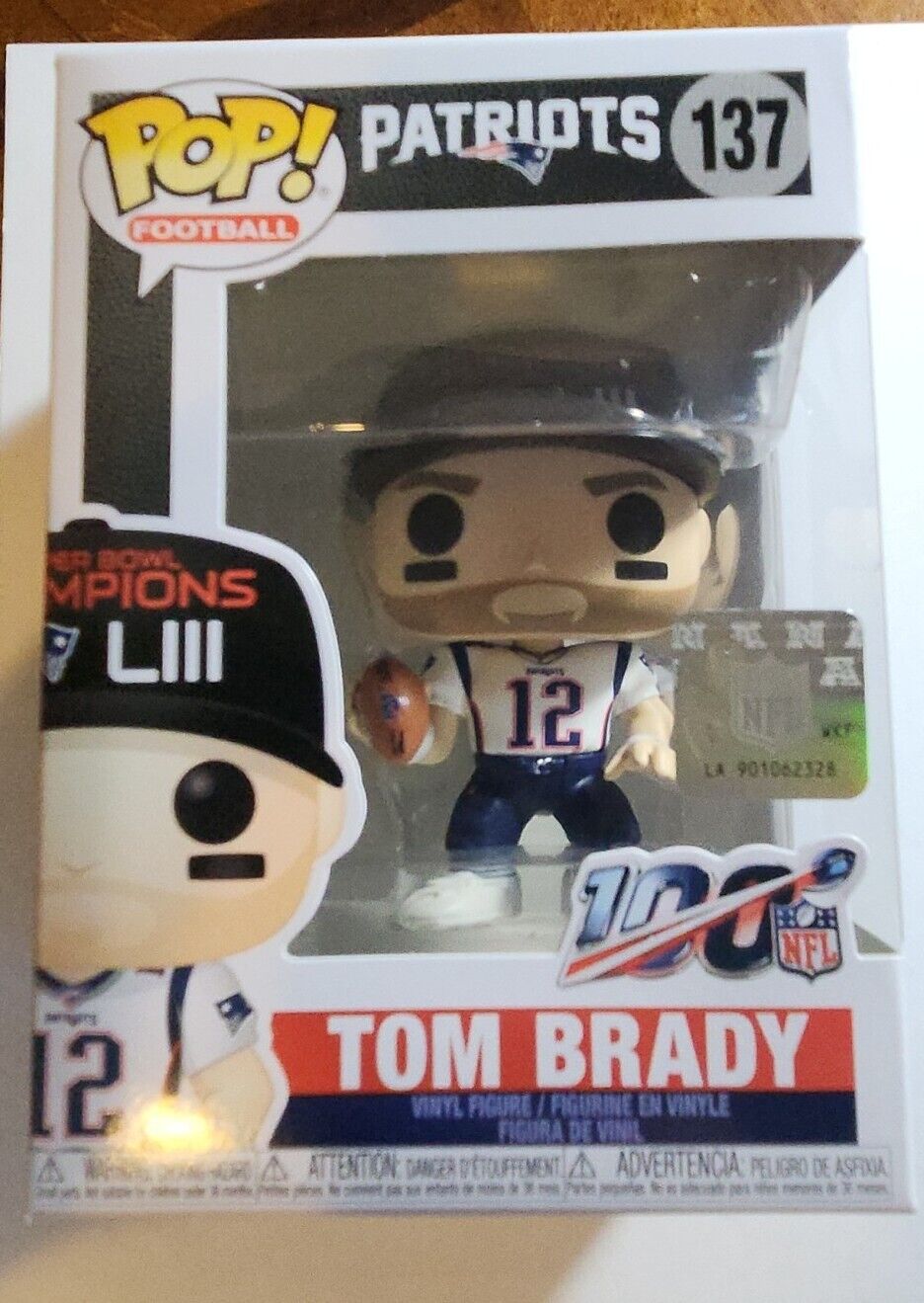 Funko POP NFL: Patriots Tom Brady Super Bowl Champions LIII #137  New 