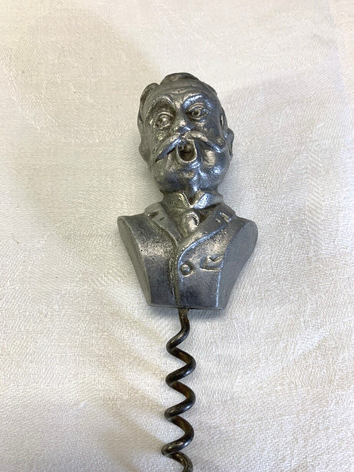 Vintage Teddy Roosevelt Metal Corkscrew