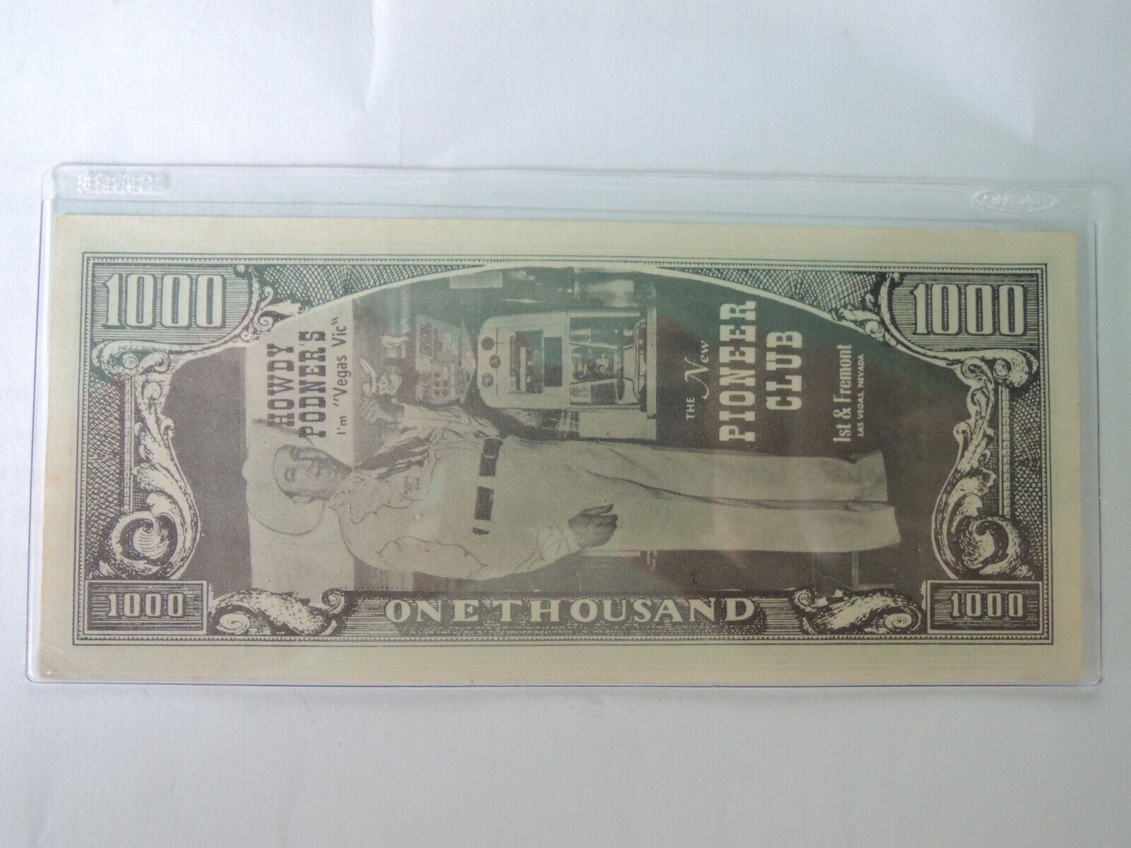 1954 Las Vegas Loot 1000 Dollar Bill. The New Pioneer Club Casino.