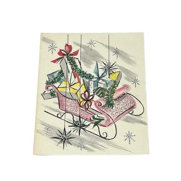 Hawthorne Sommerfield Sleigh Gifts Vintage Christmas Card