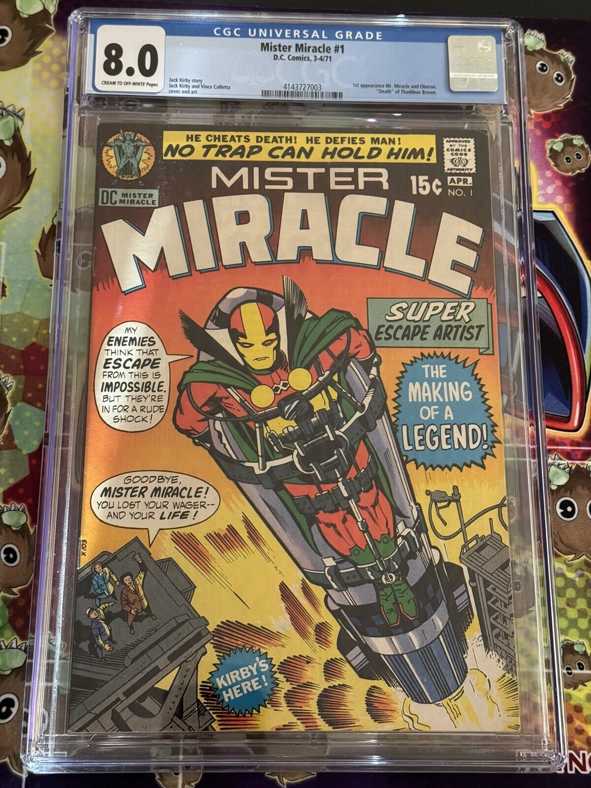 Mister Miracle #1 CGC 8.0 1st Appearance of MR. MIRACLE & OBERON DC 1971 Kirby