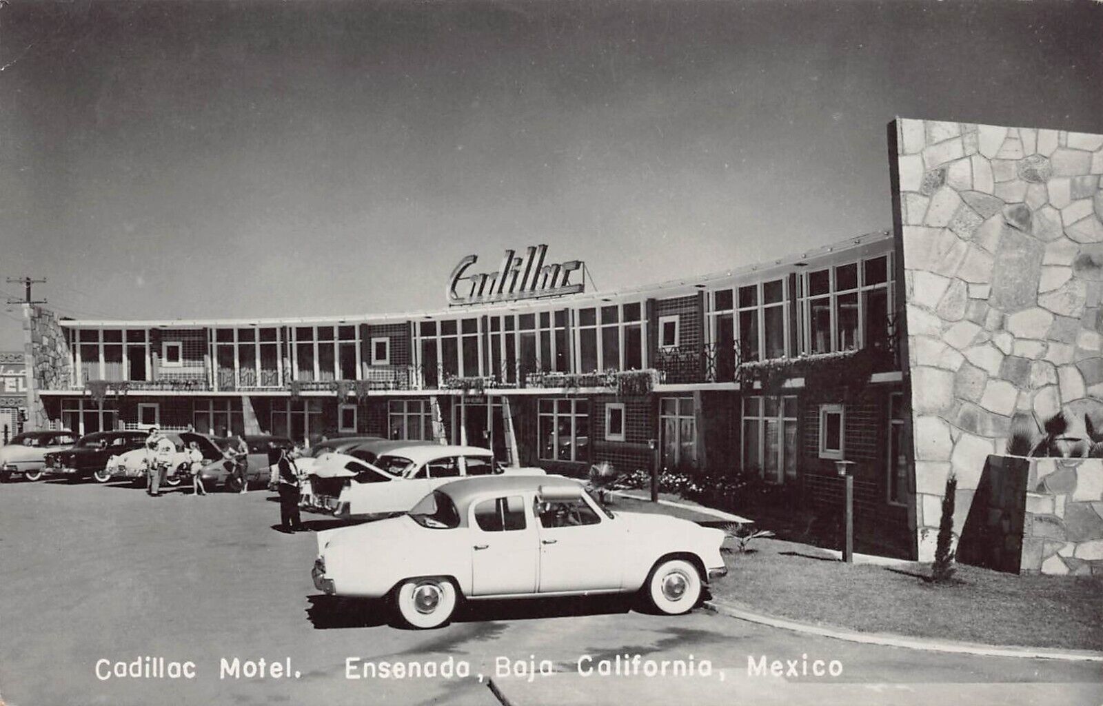 RPPC Cadillac Motel Hotel Ensenada Baja California Mexico Vtg Photo Postcard D20