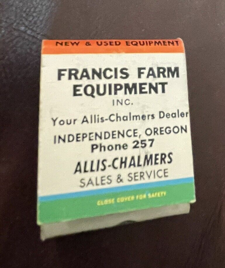 1950’s Francis Farm Equipment Allis-Chalmers Independence OR Matchbook Unstruck2