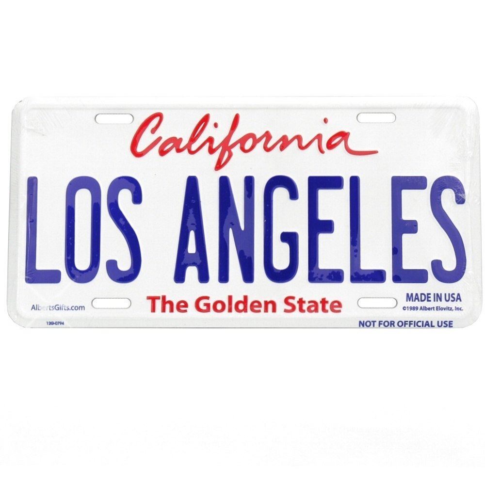 Souvenir Los Angeles License Plate - Embossed 6x12 In