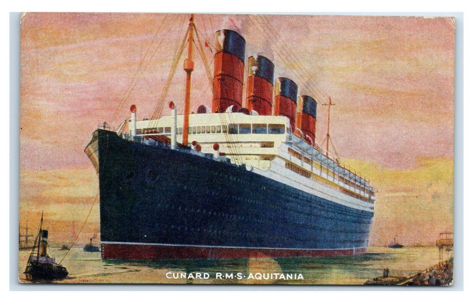 Postcard Cunard RMS Aquitania U79