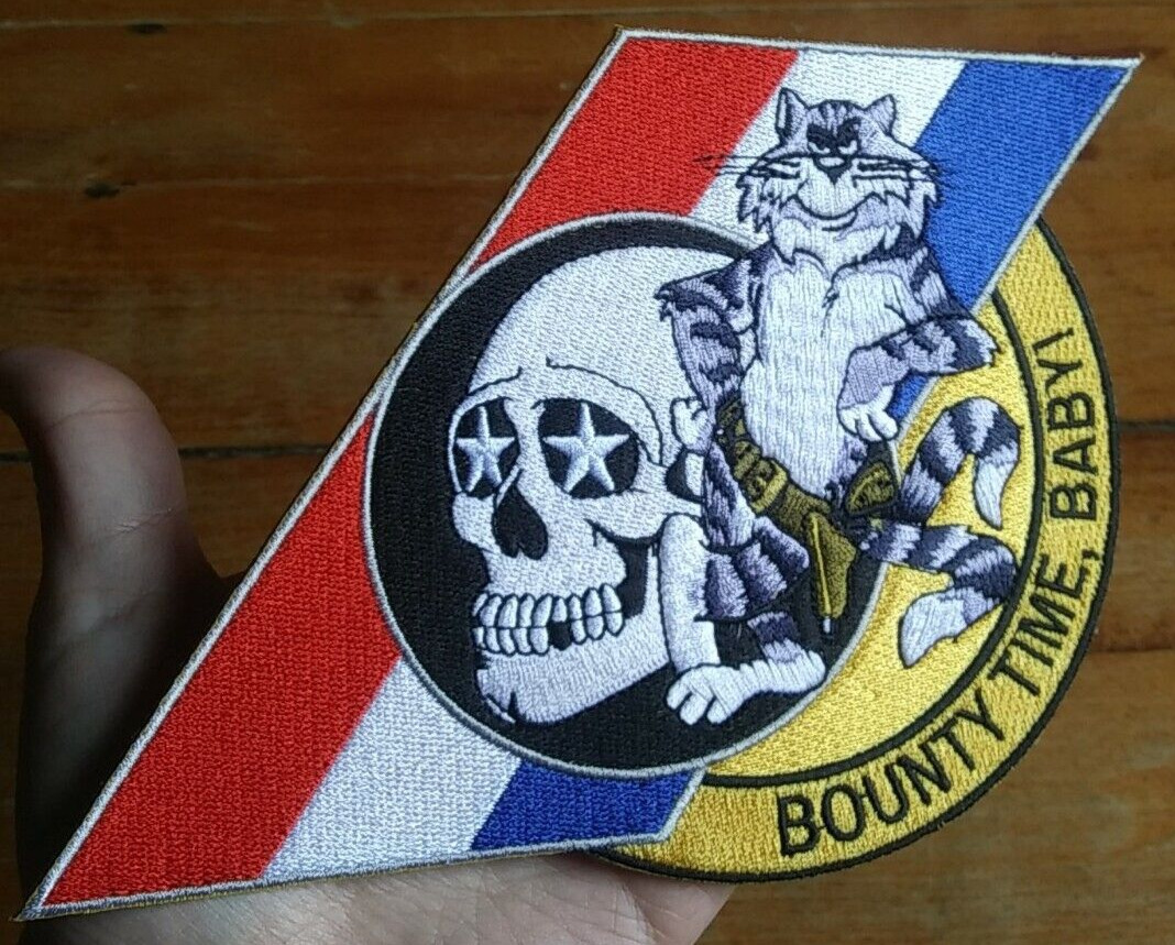 Large ~ F-14 Tomcat ~ BOUNTY TIME, BABY VF-2 ~ US NAVY MILITARY COLLECTORS PATCH