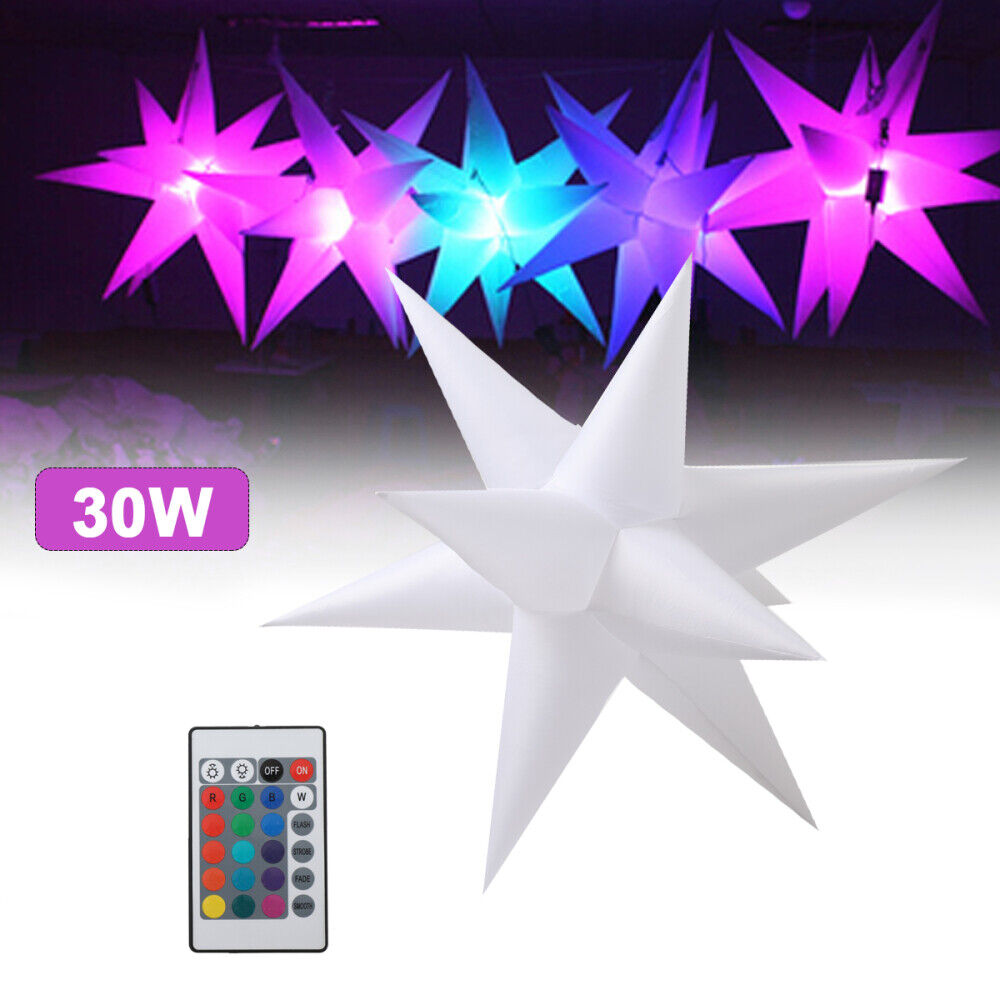 Inflatable Party Wedding Stage Event Decor Star w/ 7colors LED Light and Blower