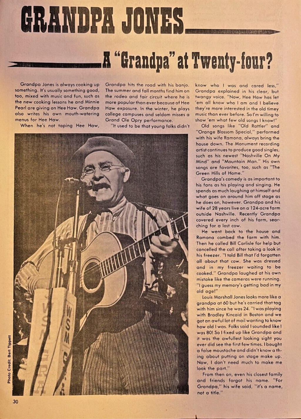 1974 Country Singer Grandpa Jones