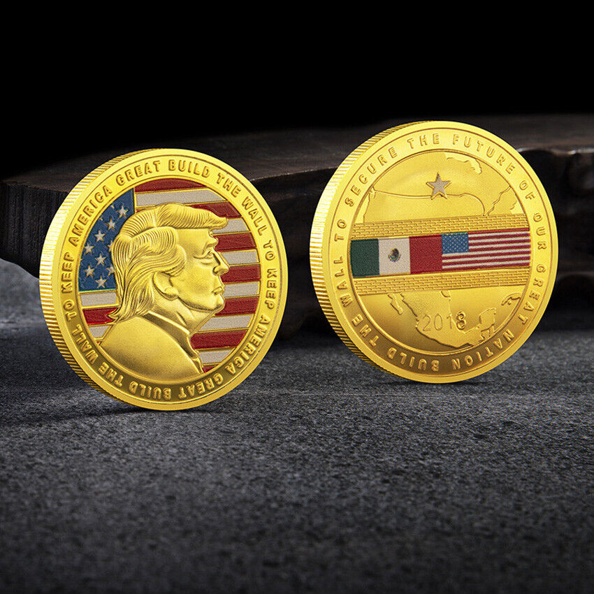 Donald Trump Build Challenge Coins The Wall To Keep America Great Commemorative