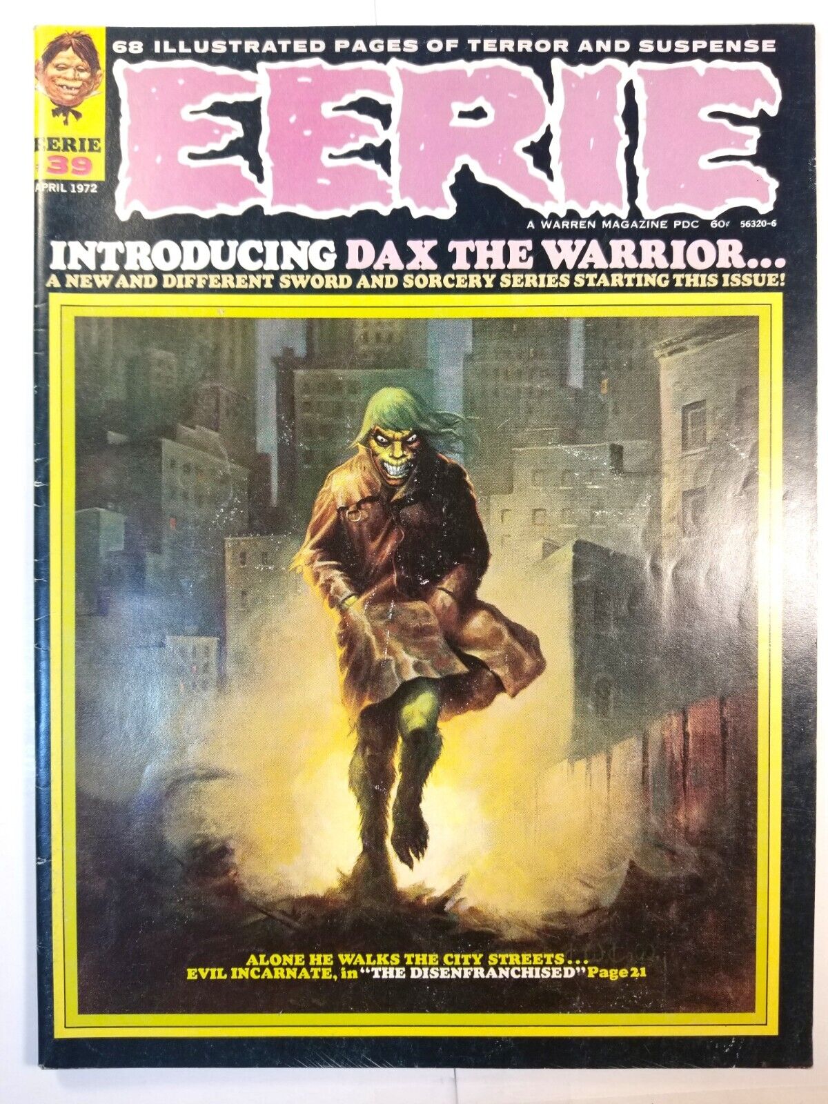 EERIE #39 WARREN PUBLISHING 1972 Ken Kelly cover, 1st DAX the Warrior F/VF 7.0