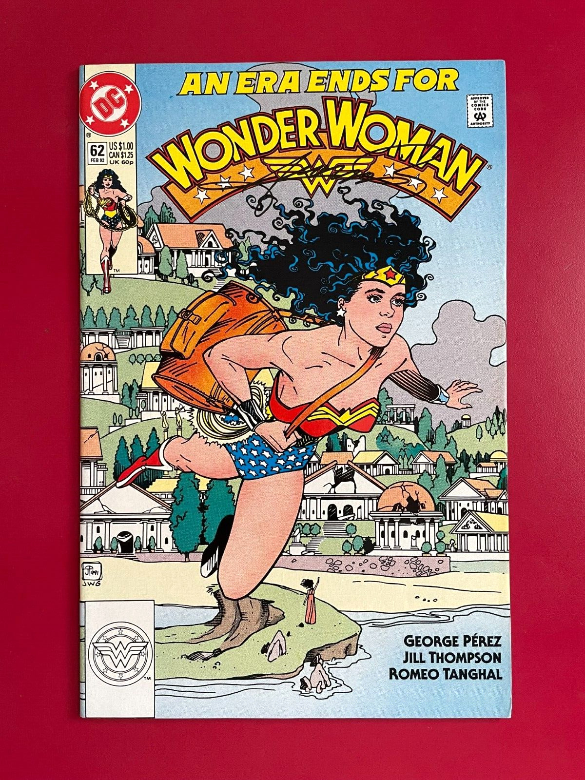 WONDER WOMAN #62 (VF+) SIGNED GEORGE PEREZ DC 1992 THOMPSON Batman