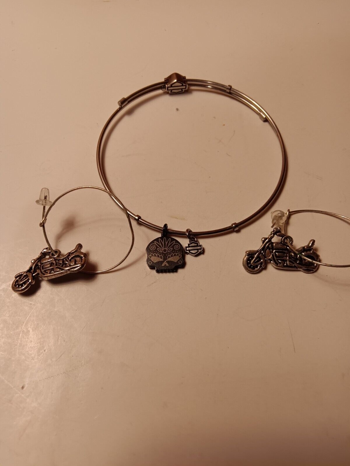 Harley Davidson Bracelet And Motorcycle Earrings