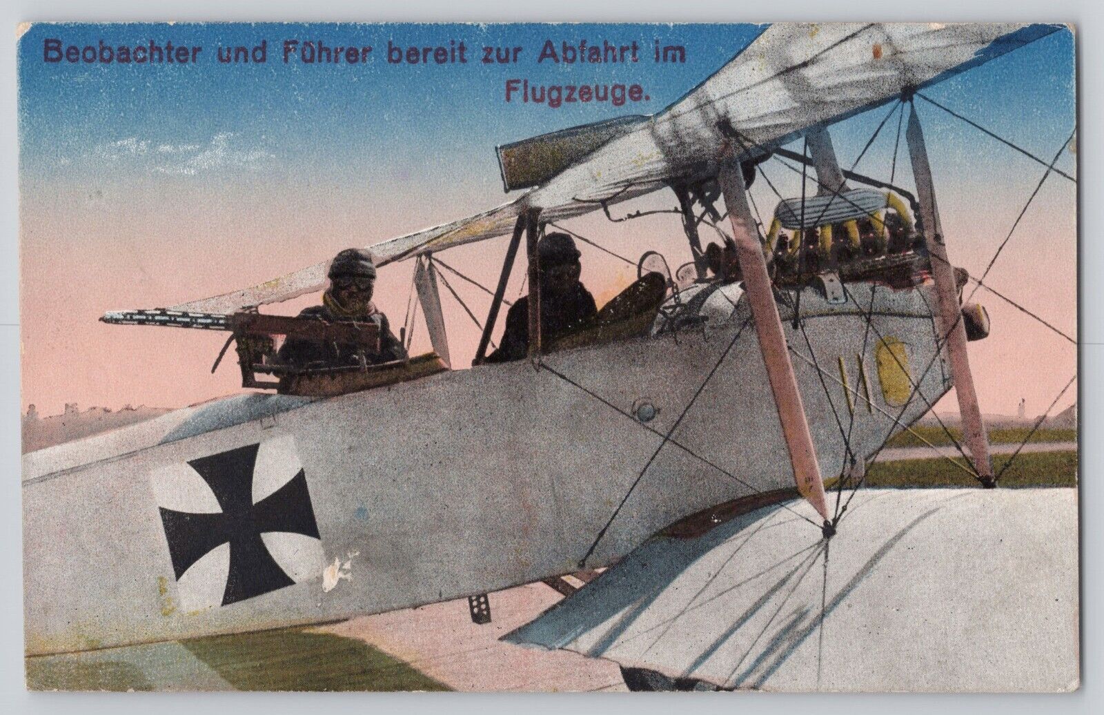 WWI German Aviation Aircraft Oversation Reconnaissance Flight Close Up View 1917