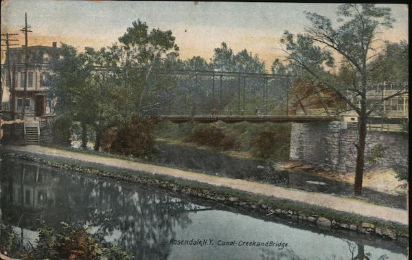 1909 Rosendale,NY Canal,Creek and Bridge Leighton Ulster County New York Vintage