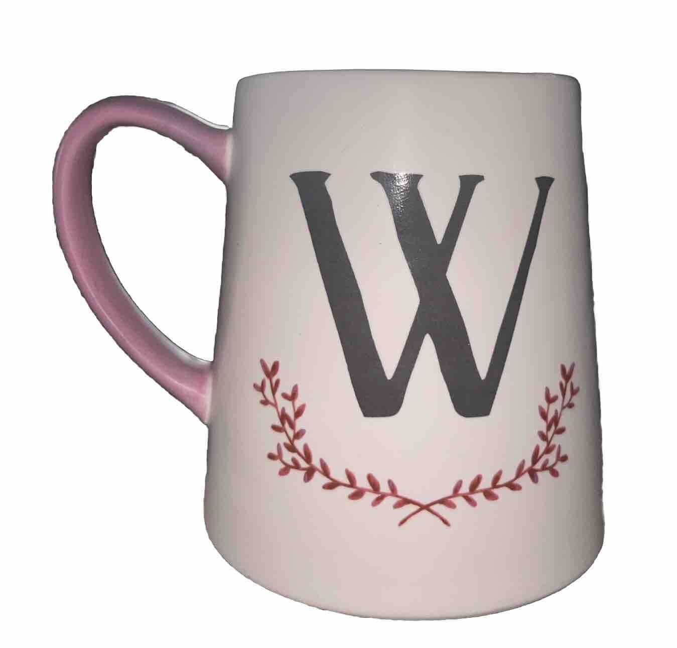 Kirklands Monogram Initial Letter W Large Coffee Mug Tea Cup Lavender