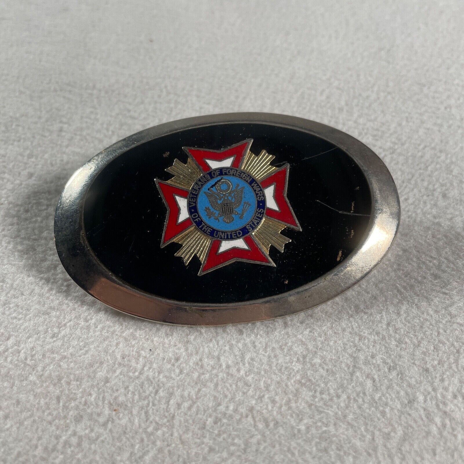 Vintage VFW Veterans of Foreign Wars Insignia Belt Buckle United States USA Rare