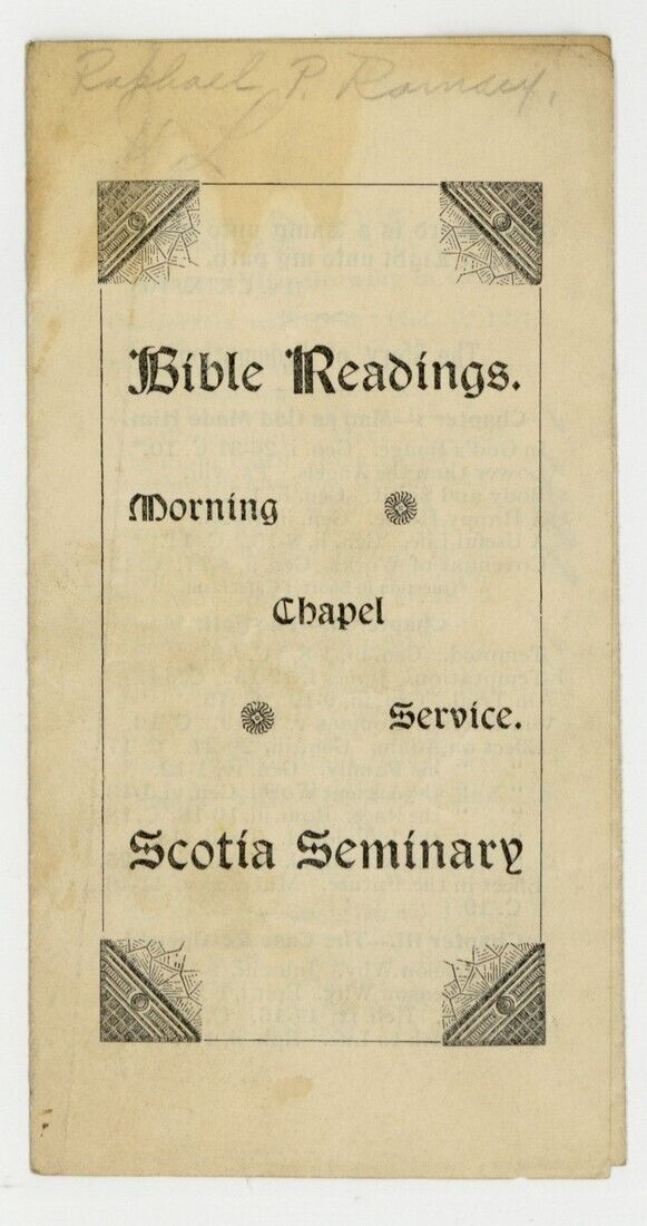 Scotia Seminary 1900 Black Baptist College Bible Readings Civil Rights Concord