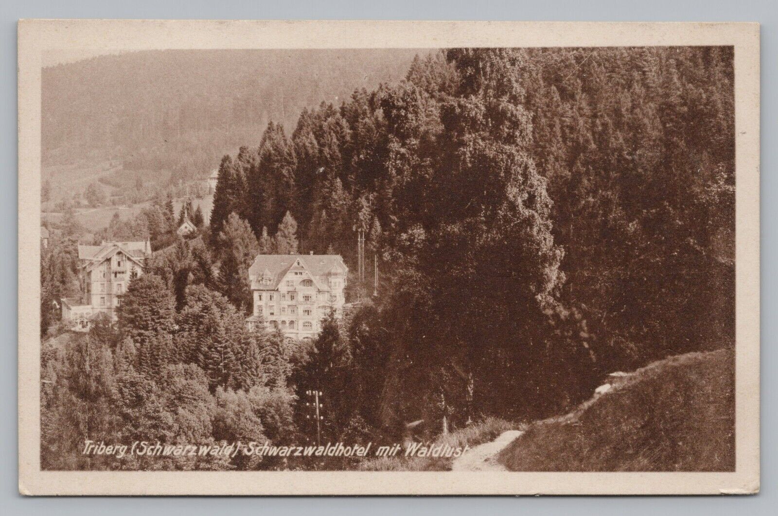 Triberg Schwarzwaldhotel mit Waldlust, Germany, Antique RPPC Photo Postcard  P4