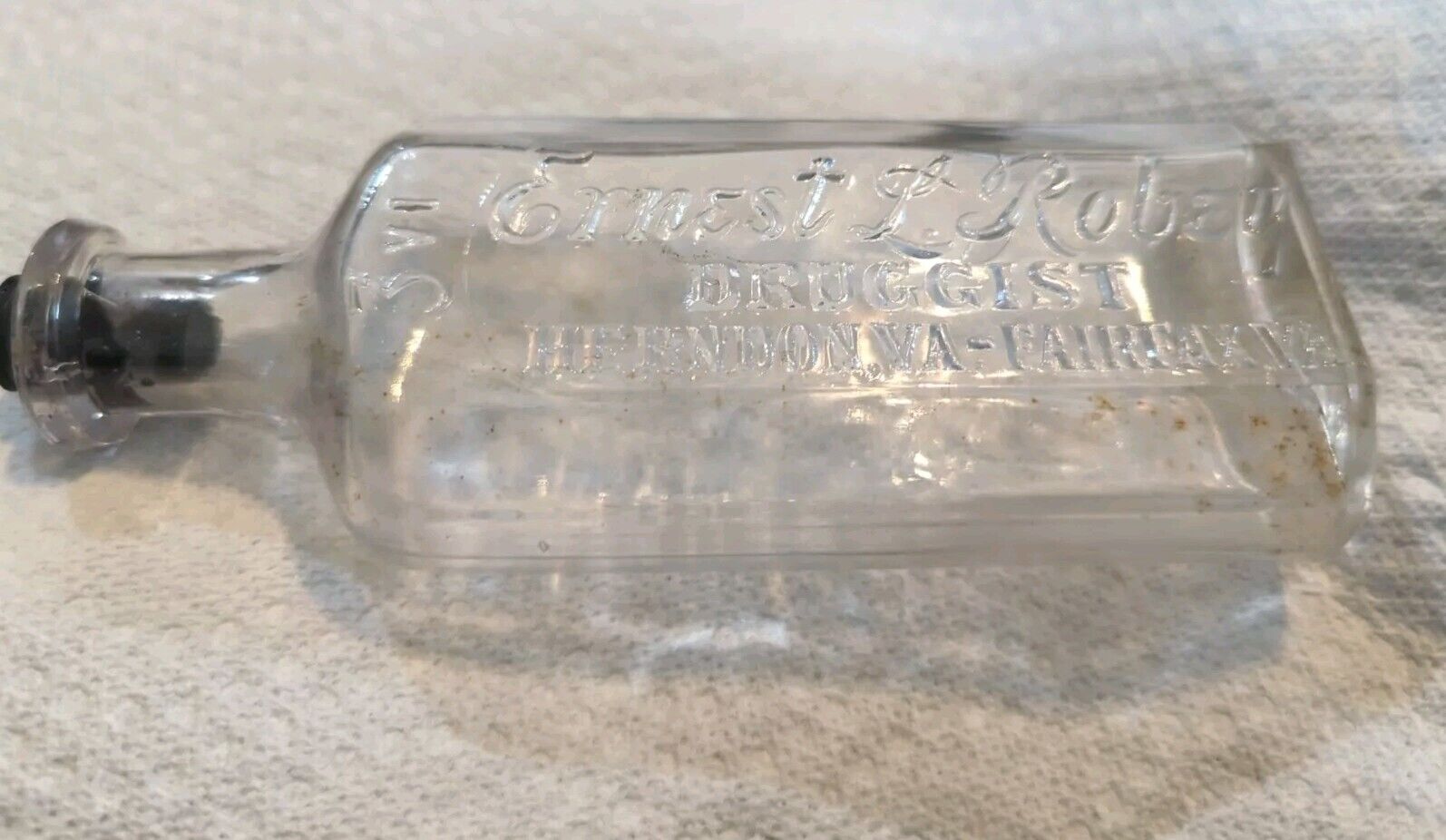 Vintage Druggist/Medicine Bottle Antique Old Rare Fairfax/Herndon Virginia NOVA