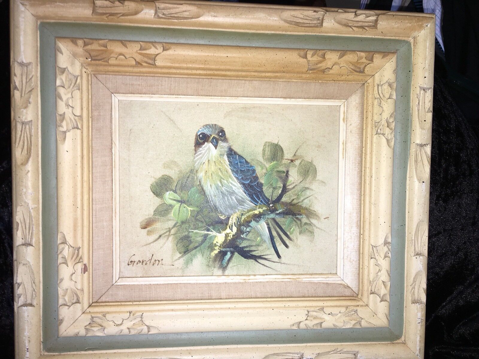Art  By GORDON Oil Painting Still Life Sparrowhack Bird 7.5” By 9.5” Canvas