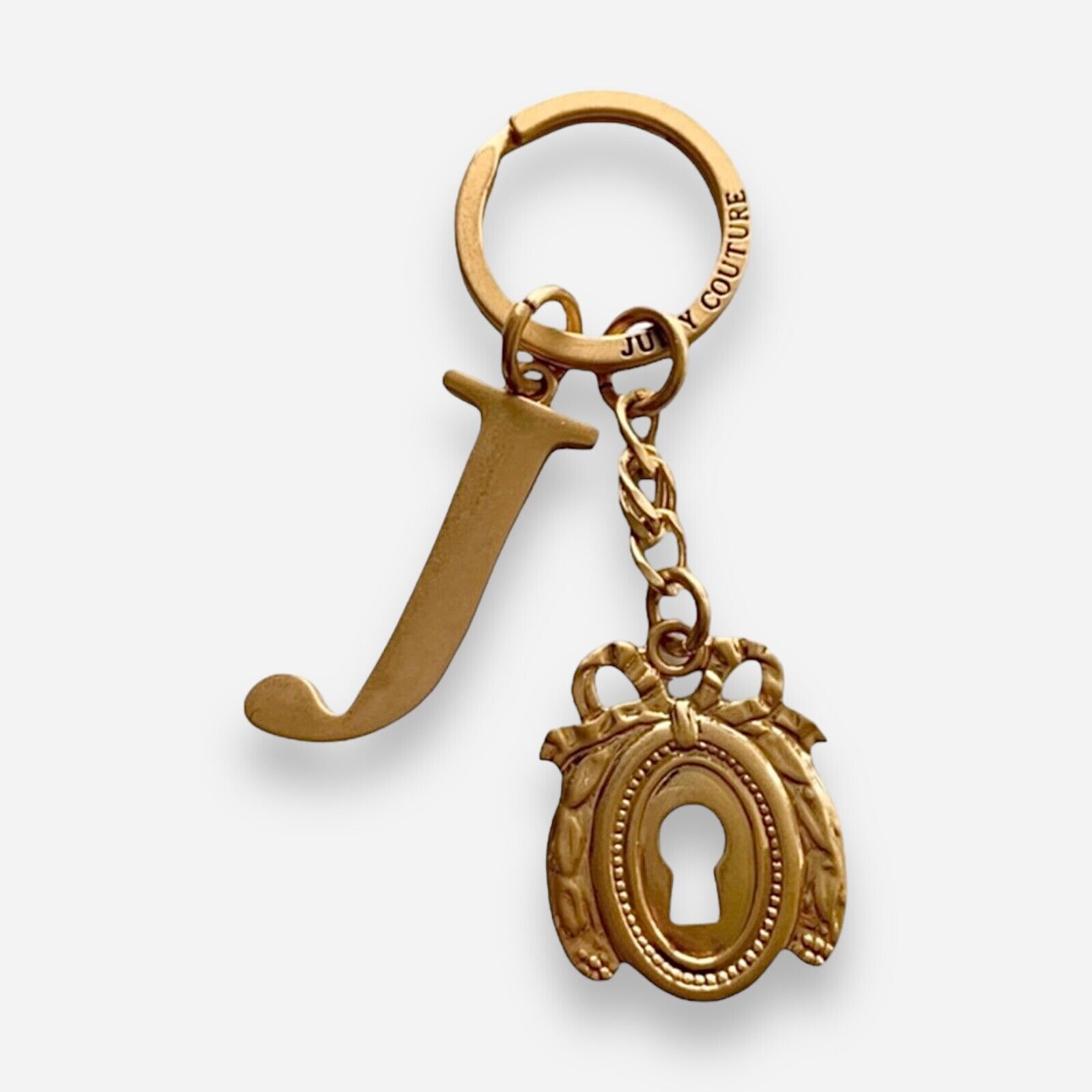 Juicy Couture Keychain Keyhole Gold Tone Brand New