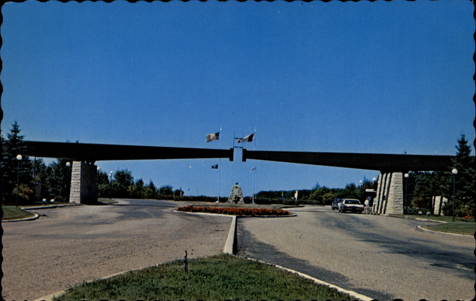Entrance International Peace Garden Manitoba Canada ~ 1950-60s postcard