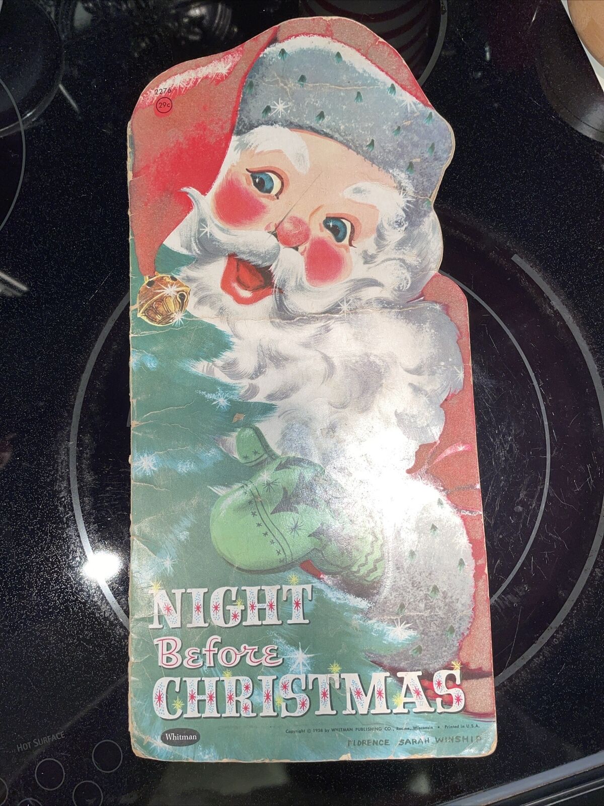 💥Final Price‼️Vtg felt night before Christmas child book F. Winship 1958
