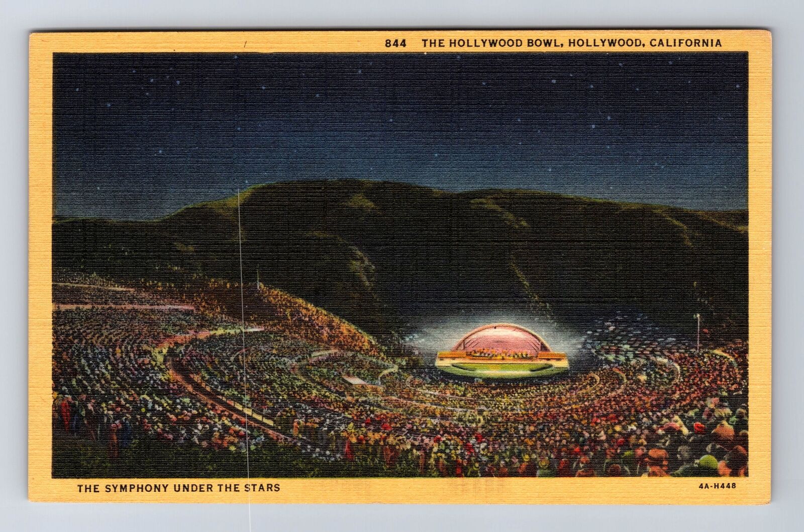 Hollywood CA-California, Aerial Hollywood Bowl, Antique, Vintage Postcard