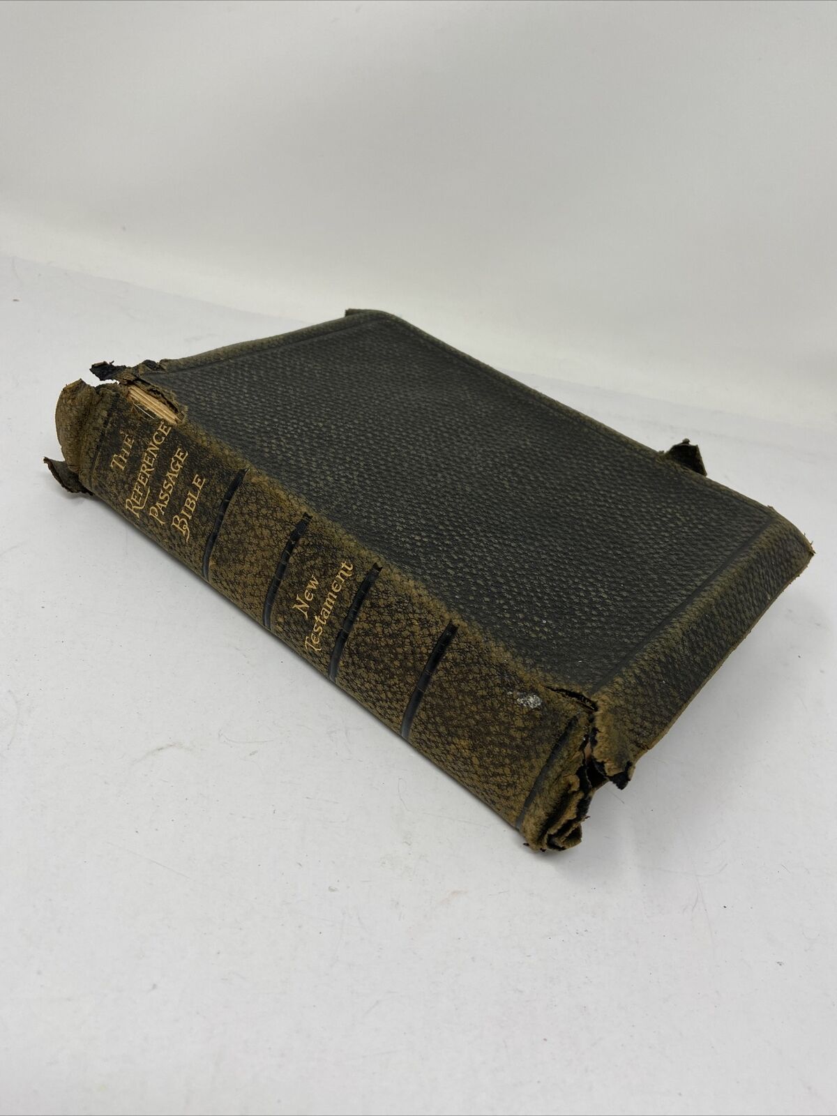1908 The Reference Passage Bible New Testament Antique Black Damaged Cover