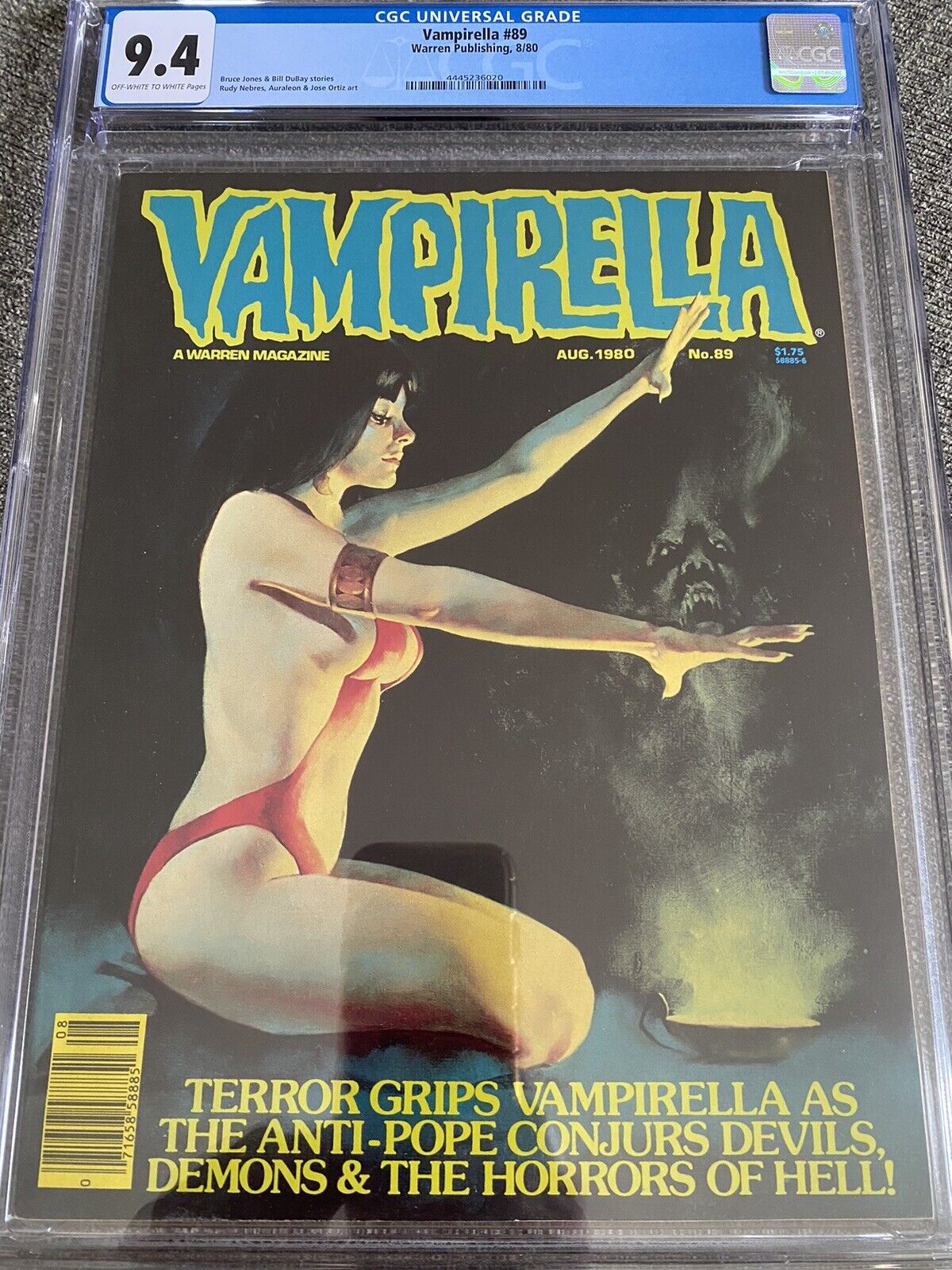 Vampirella 89🔥CGC 9.4🔥Classic Cover Art🔥Horror🔥Warren Magazine🔥New Case