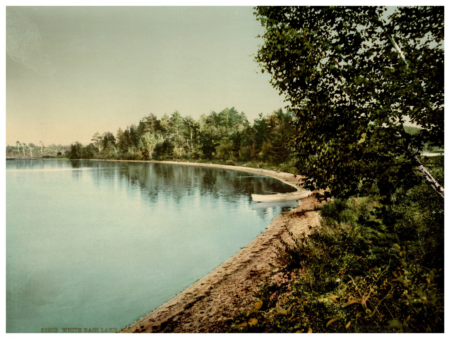 Wisconsin, White Bas Lake Vintage Photochrome, Photochromy, Vintage Photochr