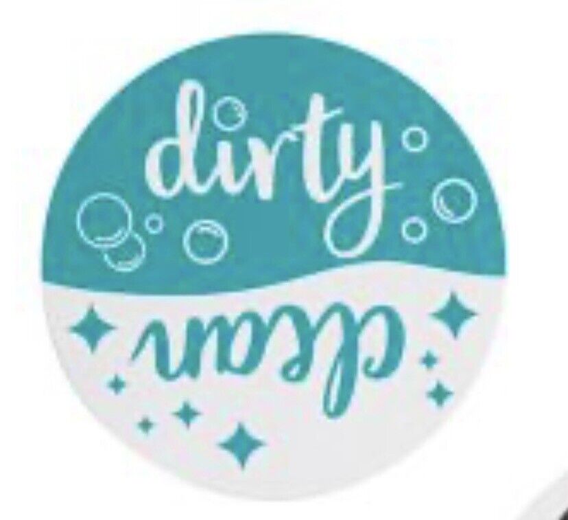 “Clean or Dirty” Bubbles Round Dishwasher Magnet - Glossy, NEW
