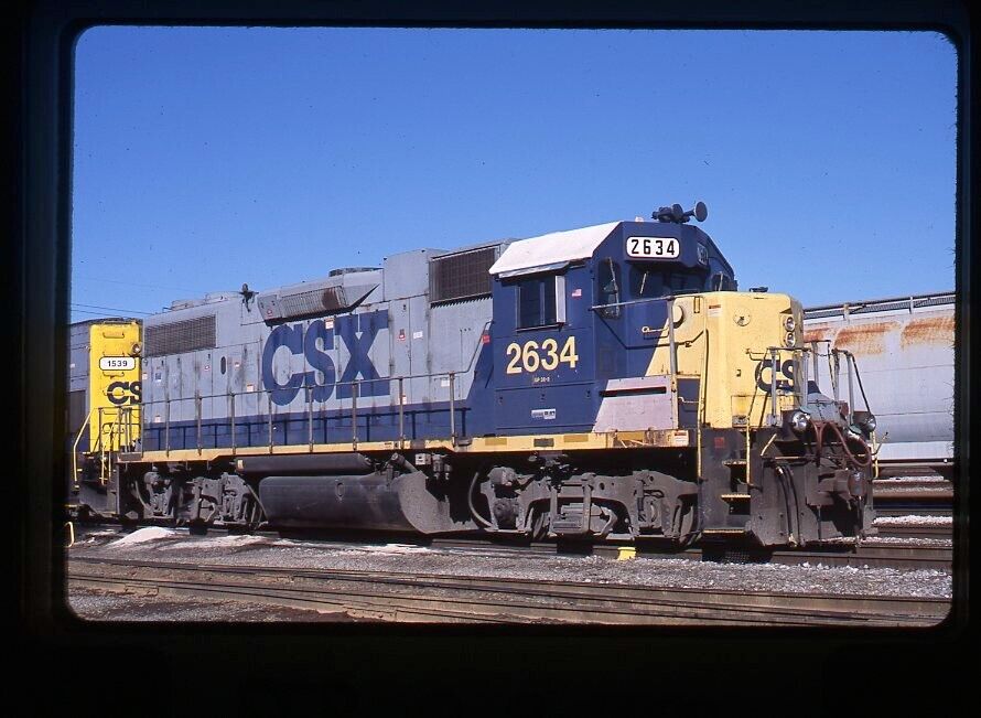 Original Railroad Slide CSX CSXT 2634 GP38-2 at Decatur, IL