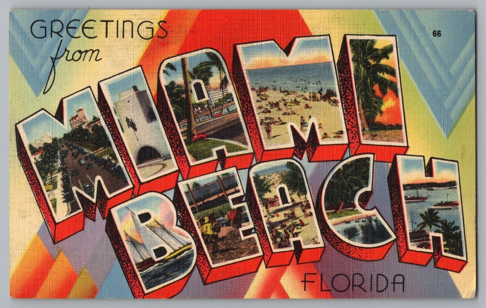 Postcard Greetings From Miami Beach, Florida, Large Letter