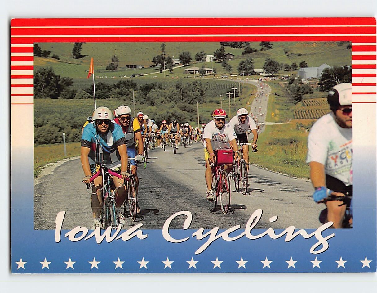 Postcard Cycling Across Iowa USA