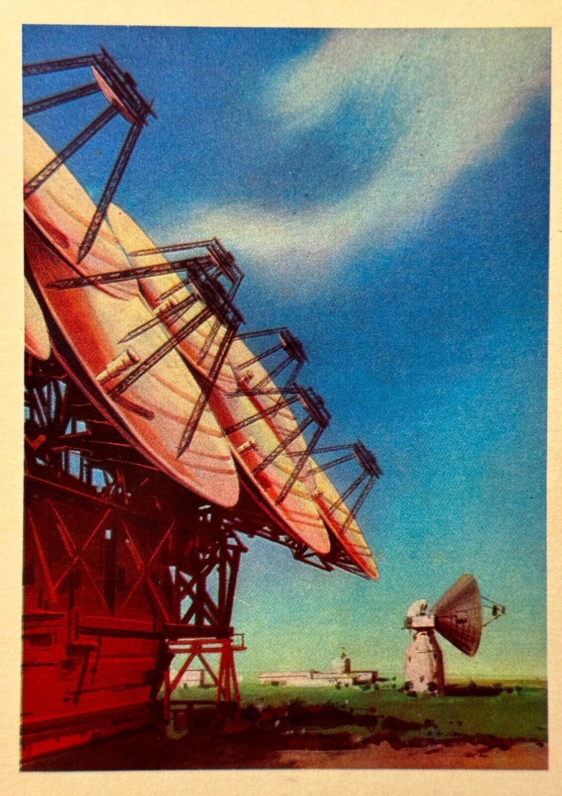 1971 Fantastic Space Art Connection with Space Soviet Vintage Postcard