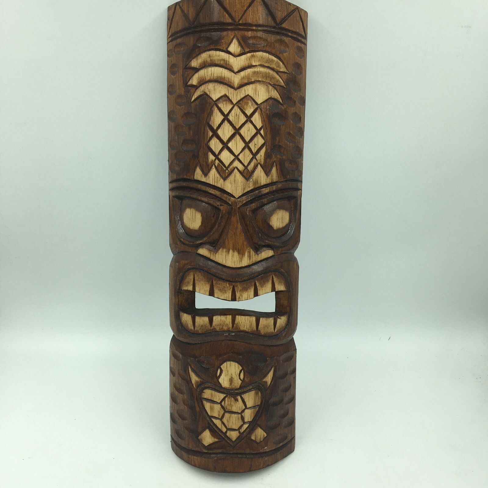 Polynesian Carved Tiki God Mask Island Design 19.5\