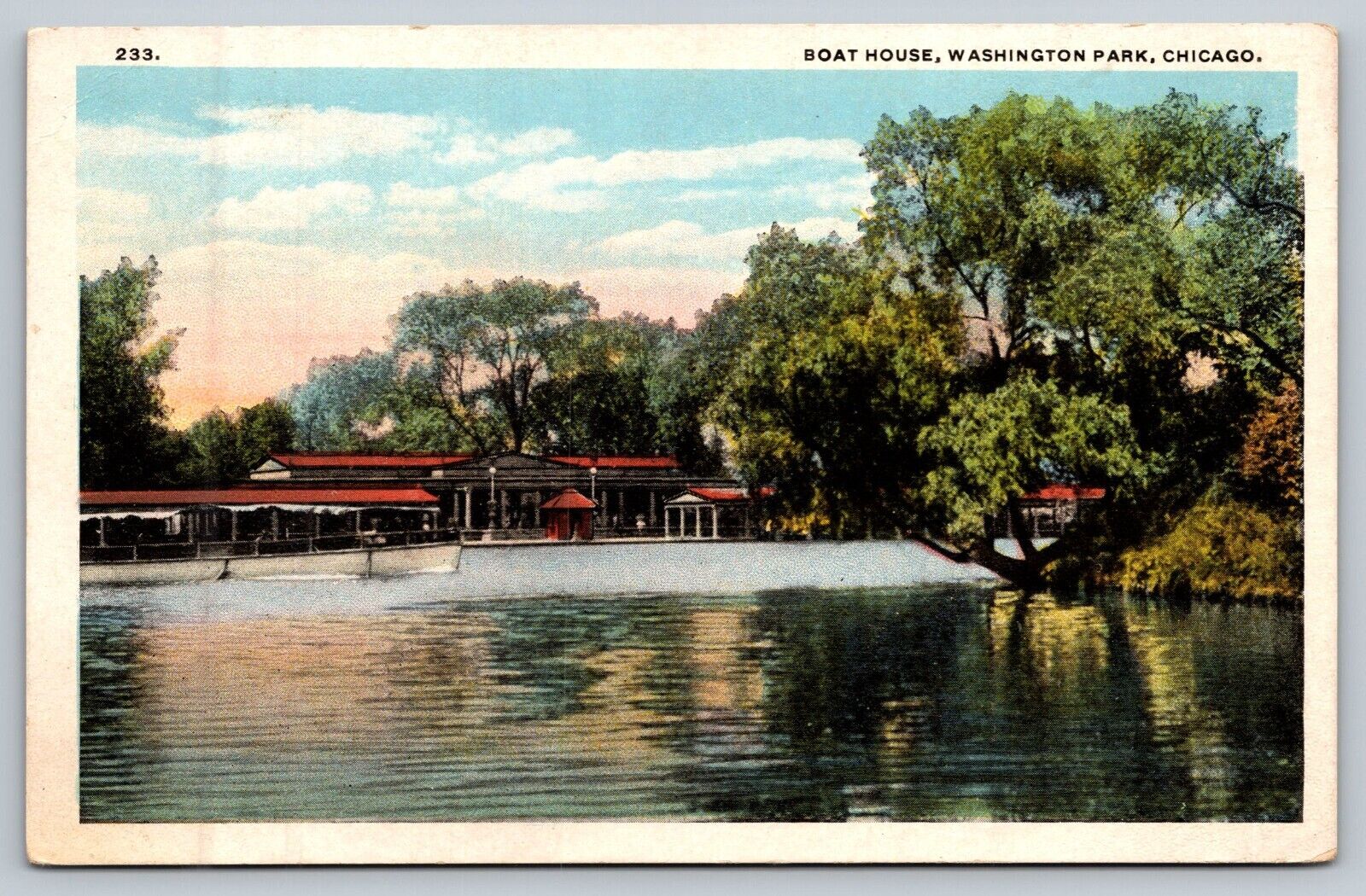 Postcard Chicago Illinois Boat House Washington Park - Unposted