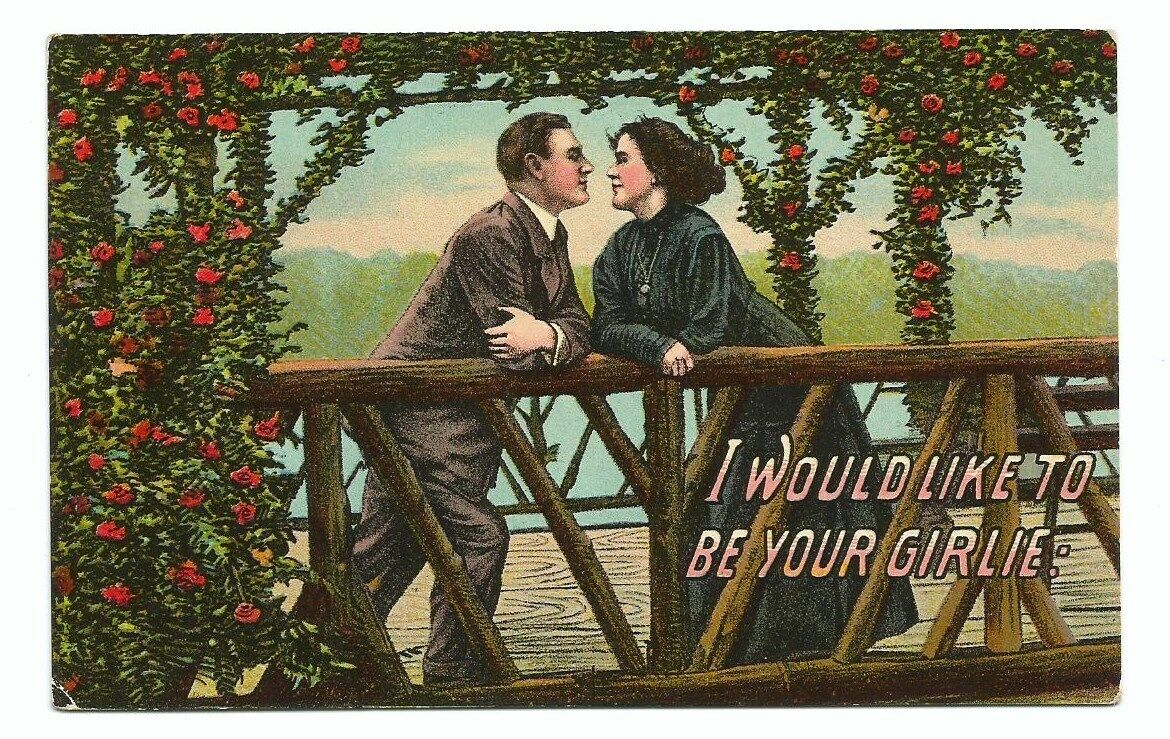 Postcard Romance Couple c1910 Vintage