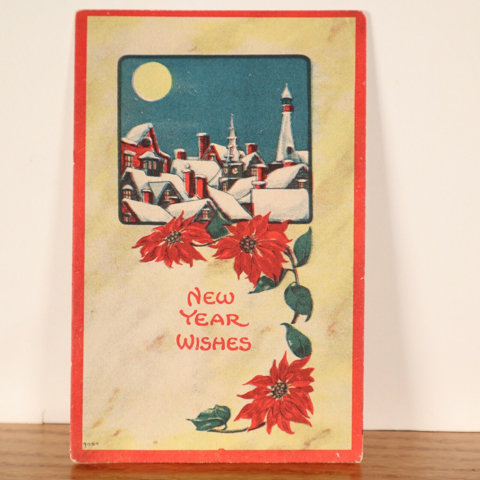 Vintage Postcard New Year Wishes Postmark 1915