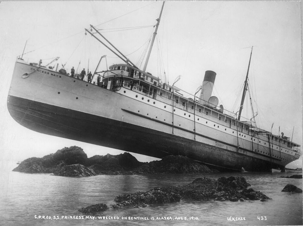 Shipwreck SS Pincess May Alaska Sea sailing cruise ship photo print 1910 S