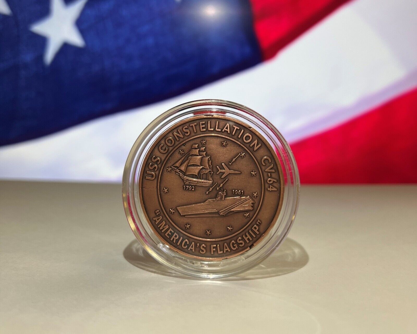 USS Constellation (CV 64) Challenge Coin (Copper)