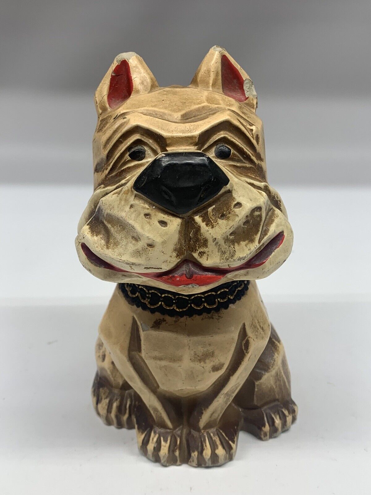 Napcoware French /Staffordshire Bulldog /Boxer Dog coin bank vintage Japan