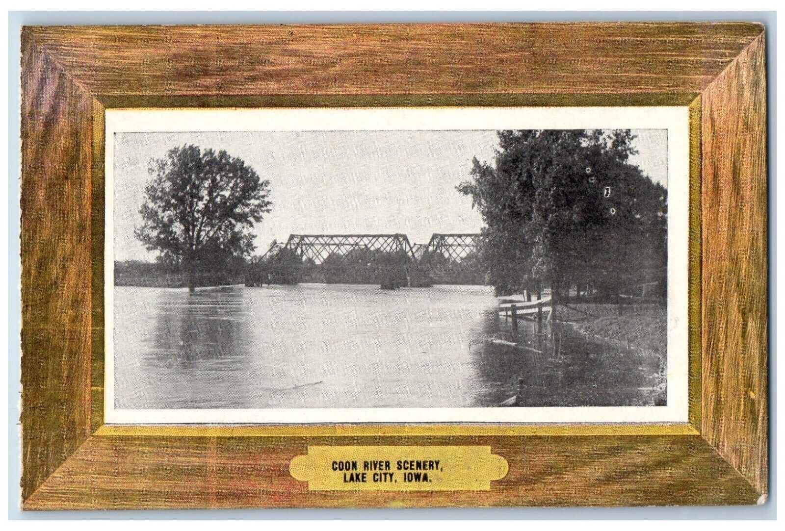 Lake City Iowa Postcard Coon River Scenery Exterior View c1910 Vintage Antique