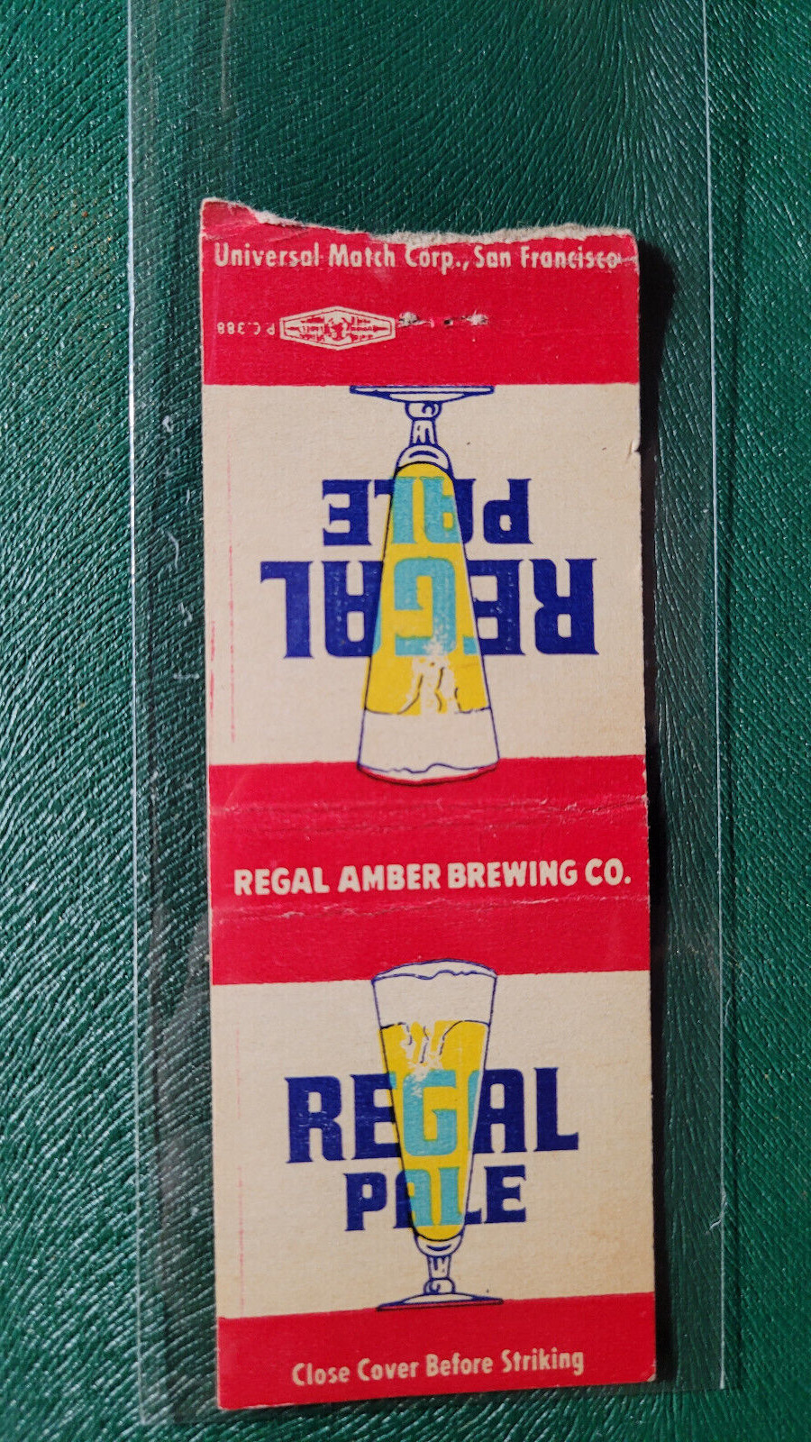1930\'s Regal Amber Pale Beer Matchbook Matchcover