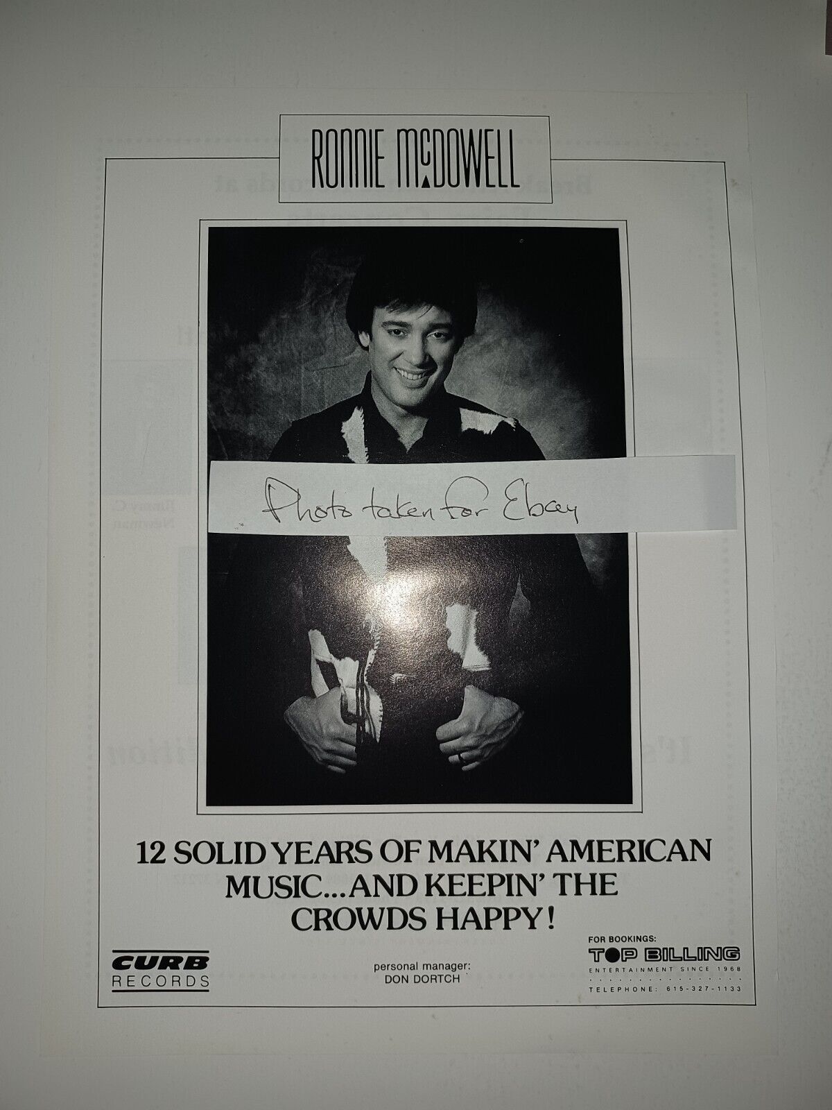 Ronnie McDowell, Bill Anderson, Jerry Clower Vintage 1990 8x11 Magazine Ad