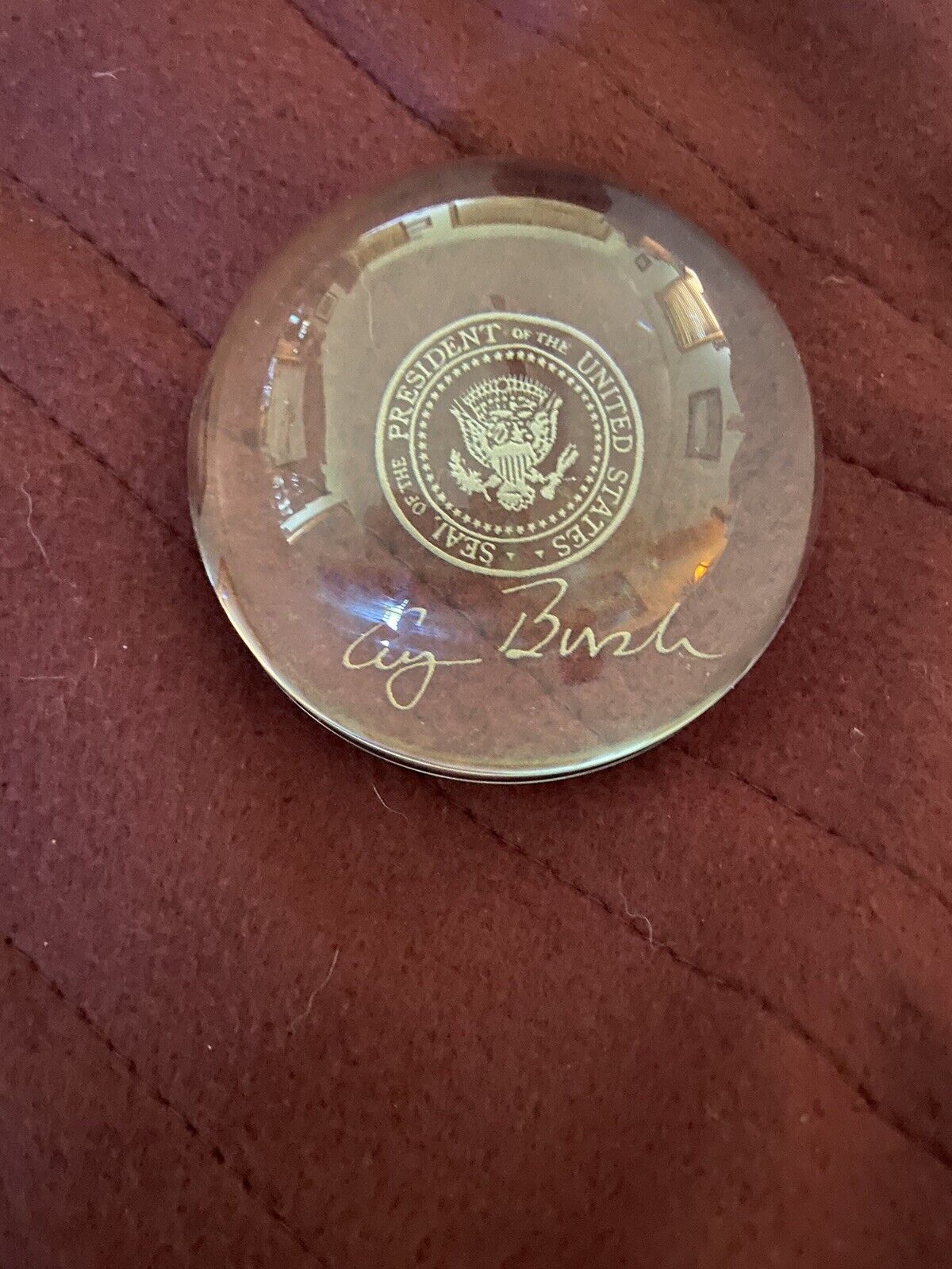 President George HW Bush White House Presidential Seal Paperweight