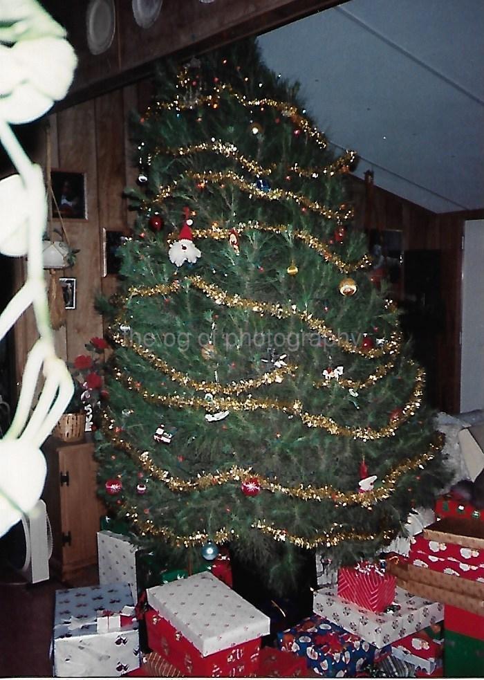 CHRISTMAS TREE VintageFOUND PHOTOGRAPH Color ORIGINAL Snapshot 312 62 H