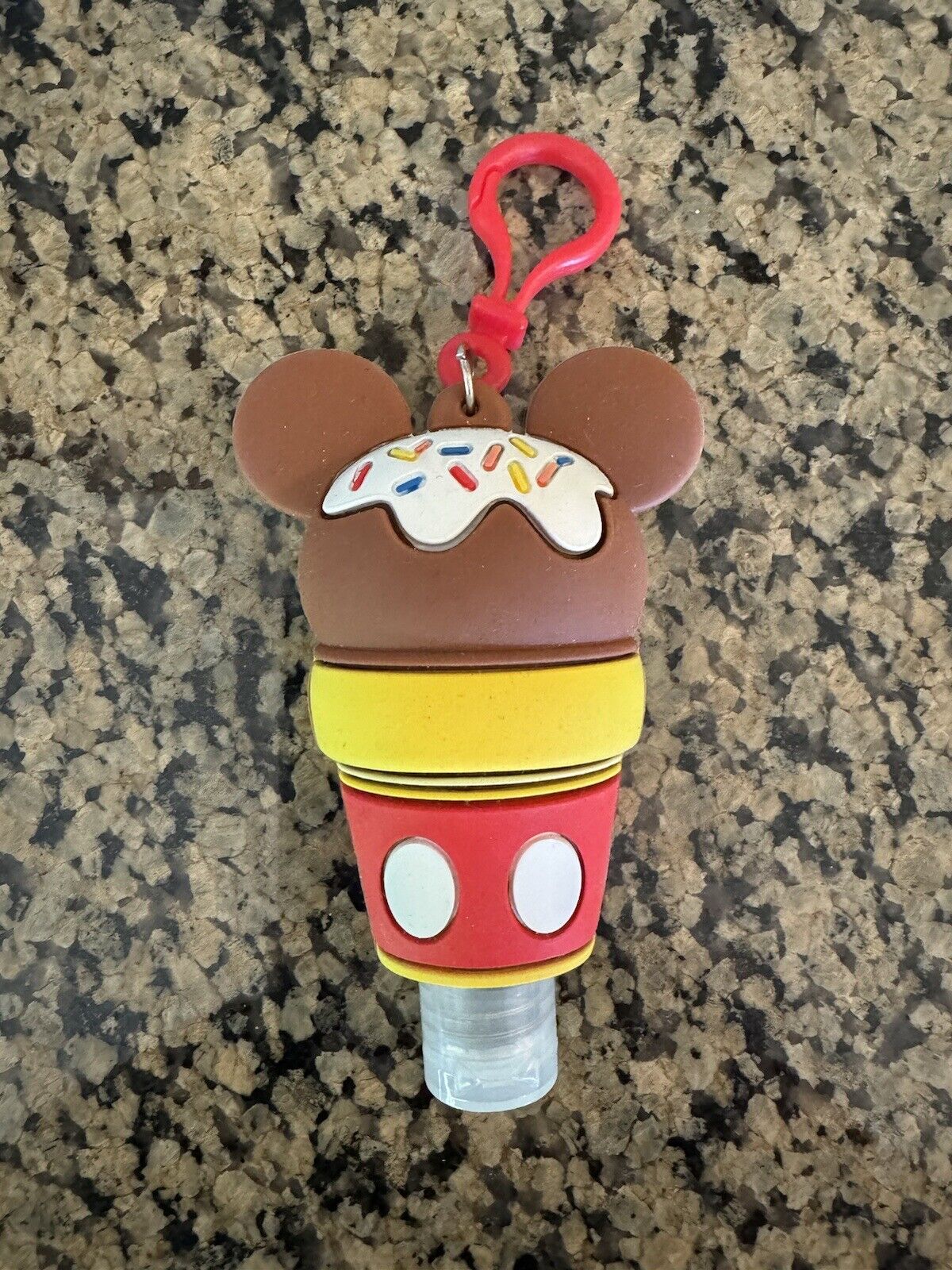 Disney Parks Mickey Mouse Ice cream Sanitizer Keychain Backpack NEW Refillable